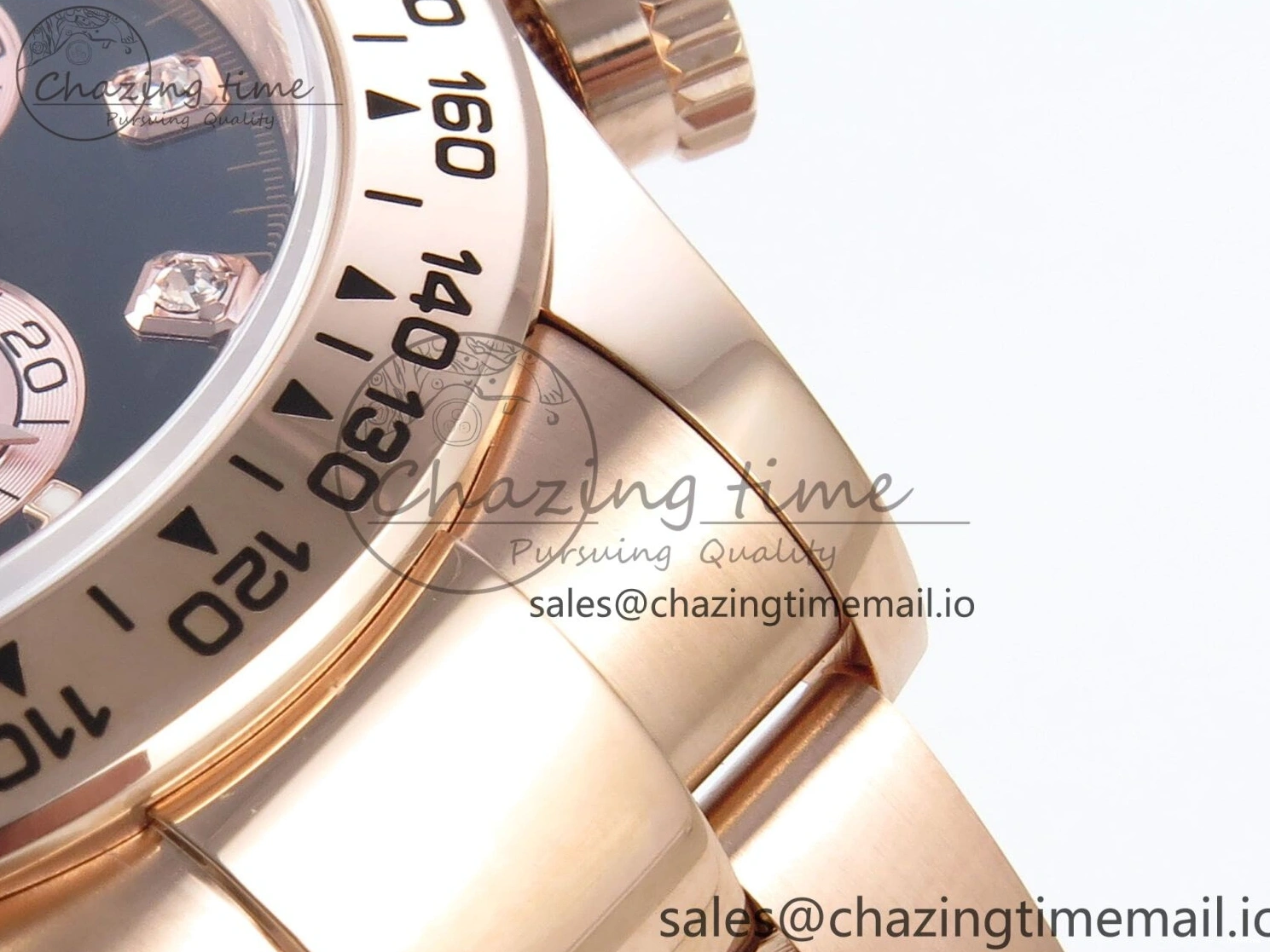 MiroTime 0215 EyeCatching Daytona 126505 QF 1:1 Best Edition Black RG Diamonds Dial on RG Braclet SH4131 V 715